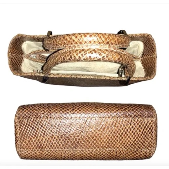 ✨Talbots Elegant Brown Snakeskin Satchel Tote Handbag✨LIKE NEW USED ONCE - Picture 6 of 8